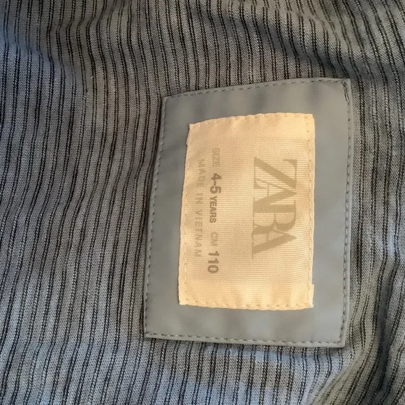 Zara Kids Hooded Raincoat Size 110 (4-5 Years) Blue Jacket - Picture 4 of 13